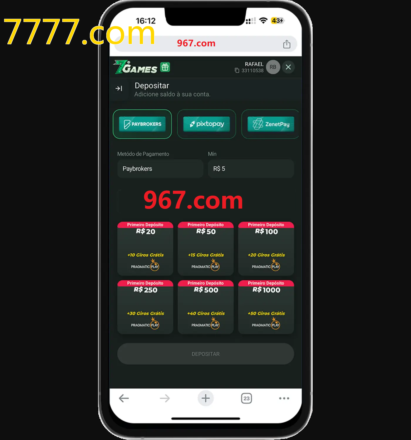 Baixe o aplicativo 7777.com para jogar a qualquer momento